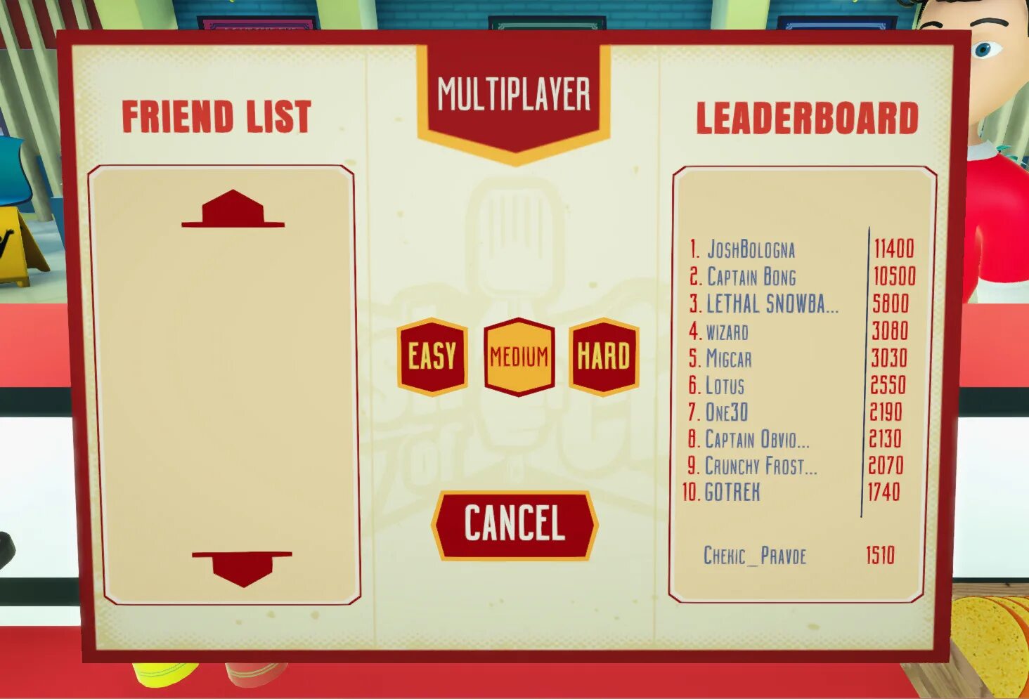 Difficult level. Clash of chefs. clash of chefs vr. difficulty level. difficulty level increased.