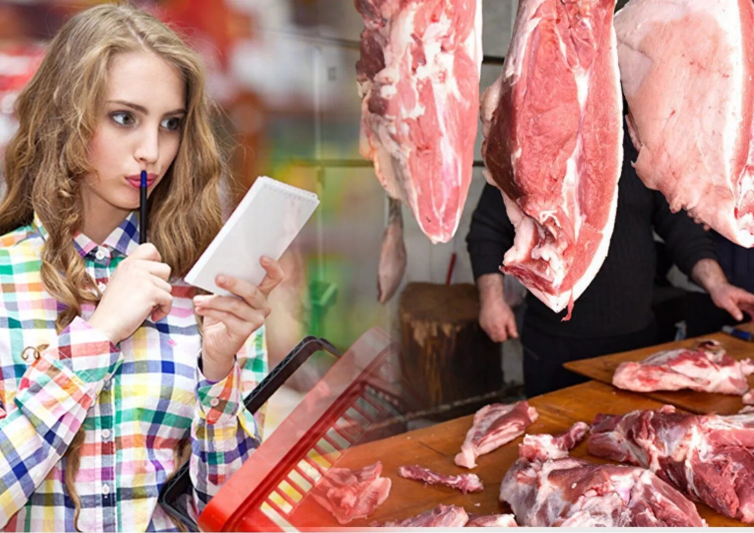 Женщинам мясо в год. Продавщица в мясном отделе. Девушка в мясном магазине. Женщинам мясо в год. Девушка с колбасой.