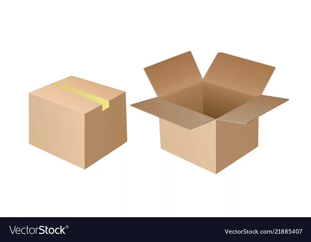 Картонная коробка закрытая и открытая. Корробка отурытая и Зак. Коробки картонные вектор. Открытая коробка.