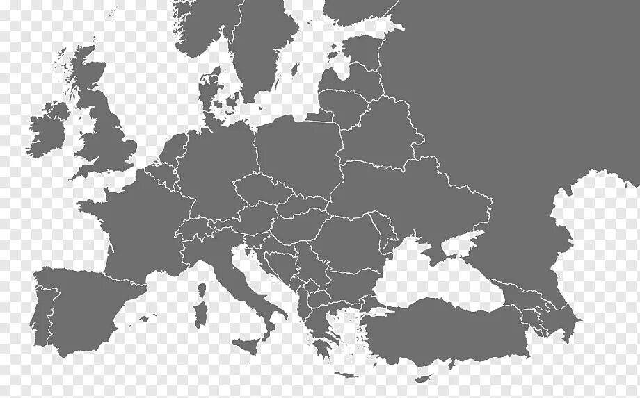 Blank Map of Europe. Карта - Европа. Очертания Европы. Векторная карта Европы. Карта европы 2024 год