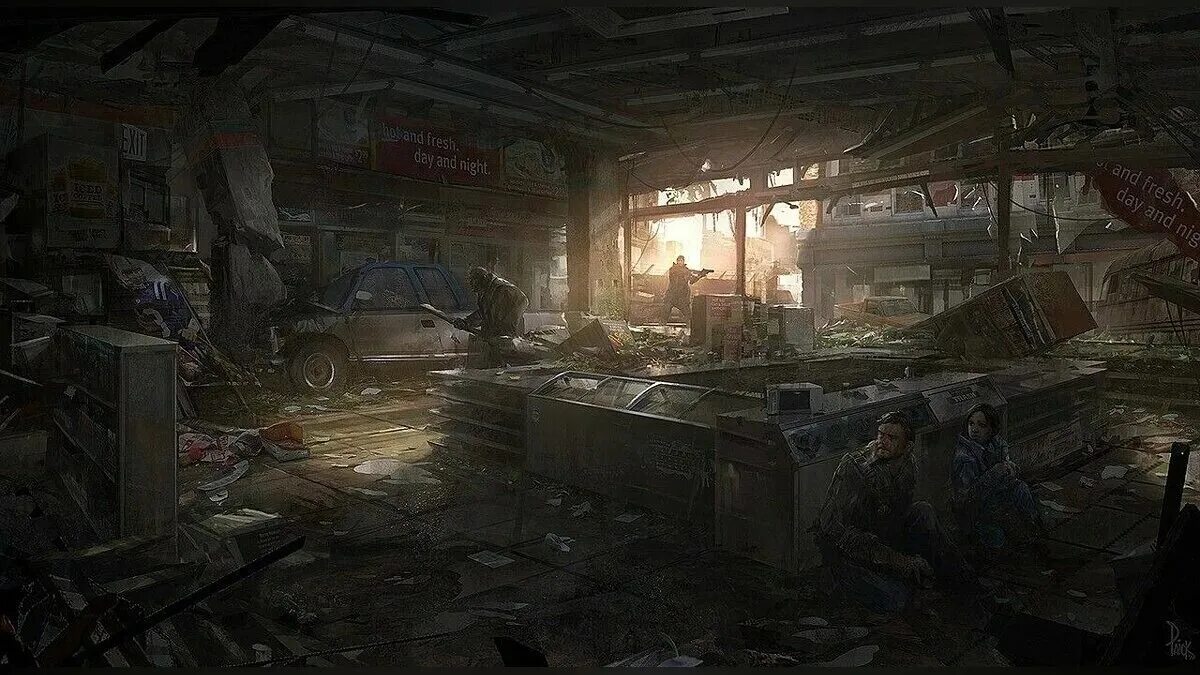 The last of us 2 город. Заброшенный торговый центр the last of us. Концепт арты environment the last of us.