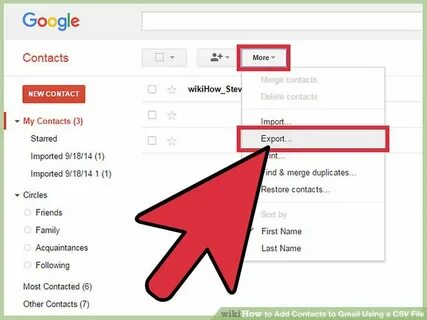 Gmail контакты