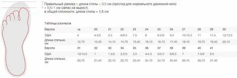 Размерная сетка рейма детская обувь