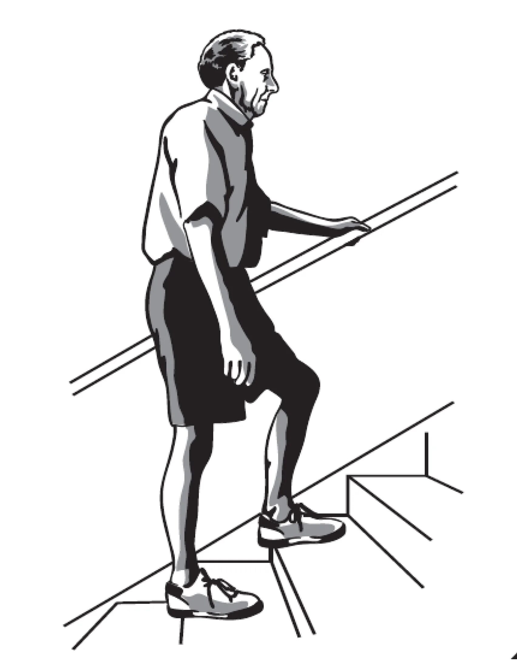 Как правильно ходить мужчине. Спуск по лестнице на костылях. Подъем по лестнице сттростью. Профилактика падений рисунок. Подъем и спуск по лестнице с тростью.