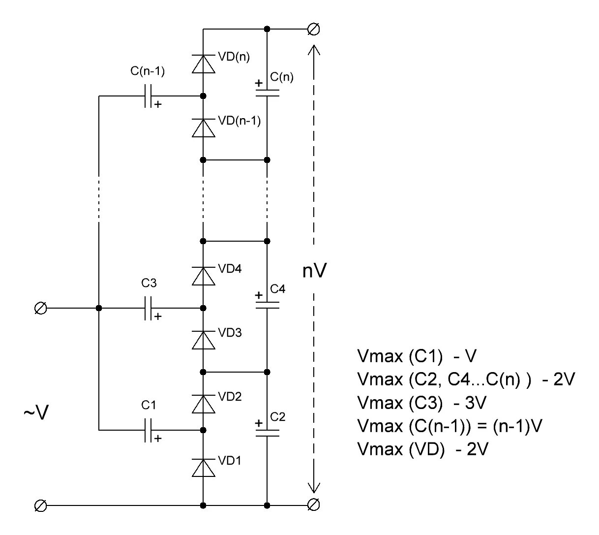 Схема умножителя напряжения на диодах и конденсаторах. Электрическая схема умножителя напряжения. Умножитель напряжения схема 220 вольт. Умножитель напряжения постоянного тока. Умножитель напряжения 15кв.