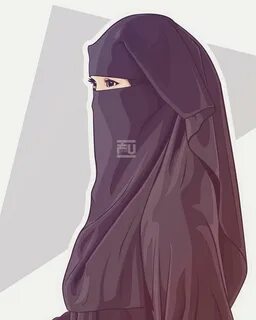 vector #hijab #niqab  Hijab cartoon, Niqab, Anime muslim