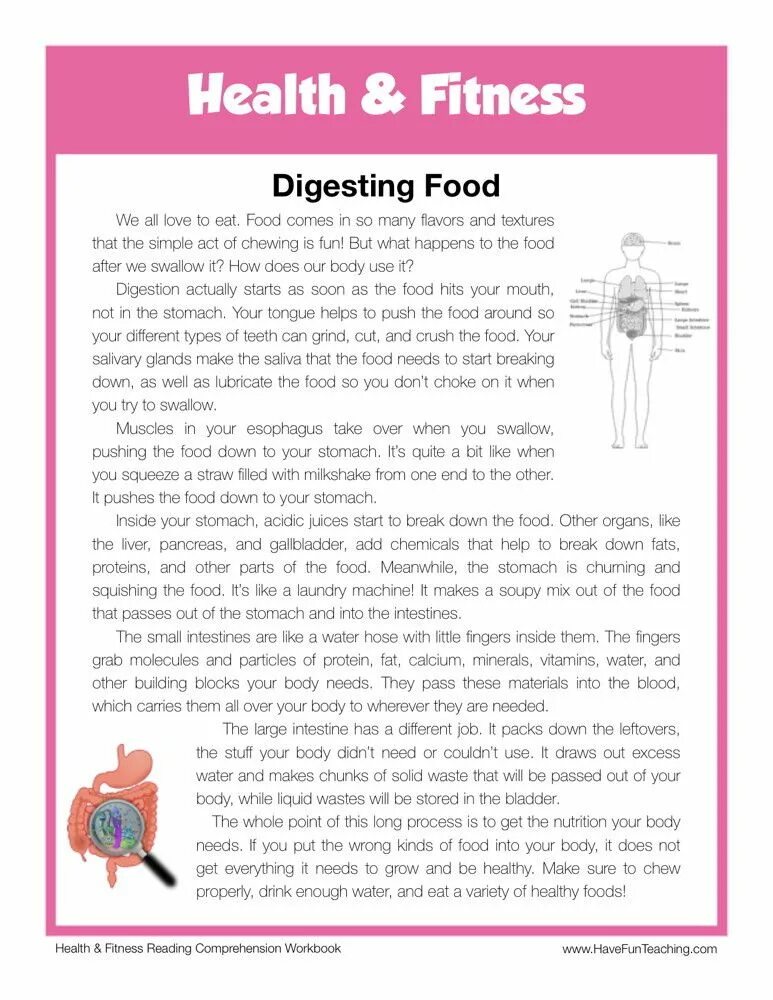 Texts for reading intermediate. Food reading comprehension. текст food and health. food reading comprehension worksheets. food texts for reading.