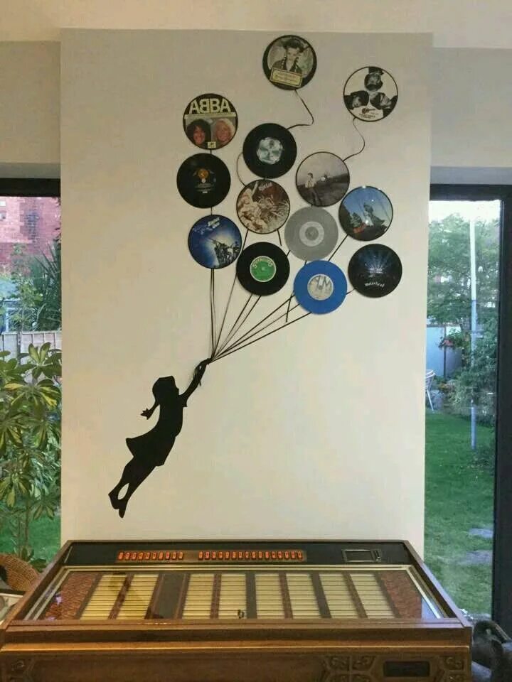 Boho room Painted records, Vinyl art paint, Vinyl record art ideas