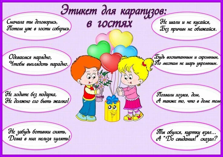 Правила сетикета для школьников и красивое оформление Правила этикета дома