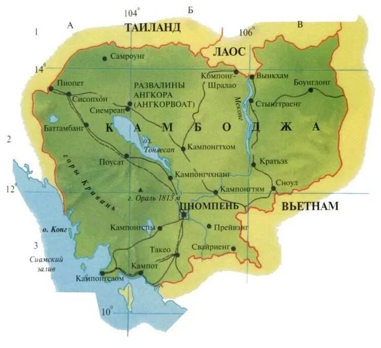 В какой стране находится камбоджи. Камбоджа политическая карта. Камбоджа физическая карта. Озеро Тонлесап Камбоджа на карте.