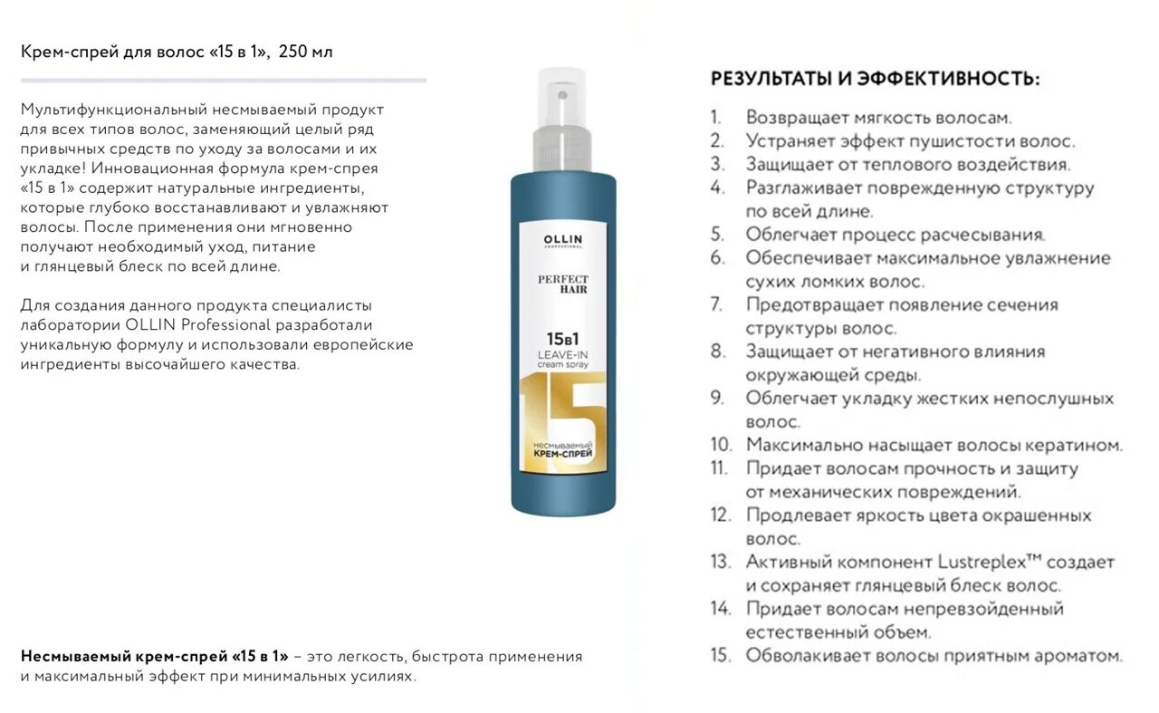 Крем спрей 15 в 1 Оллин. Спрей для волос Оллин 15в1. Оллин 15 в 1 несмываемый крем. Ollin perfect hair 15 в 1 несмываемый крем-спрей 250мл. Description 15