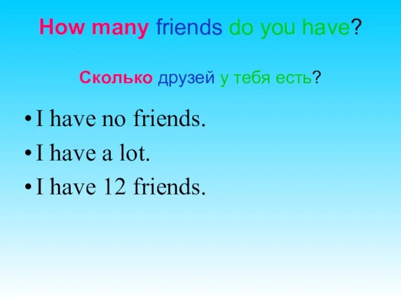 How many friends. Have you got many friends. Ответьте на вопросы have you got many friends. I have many friends разделительный.