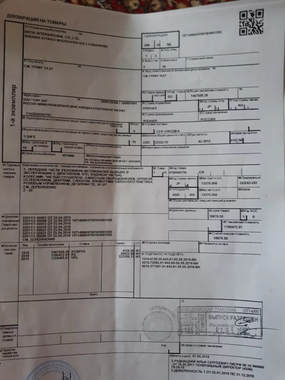 Пример заполнения декларации на товары. Гтд на двигатель g4fc. таможенная декларация на товары (дт).. что такое гтд на товар. графы декларации на товары.