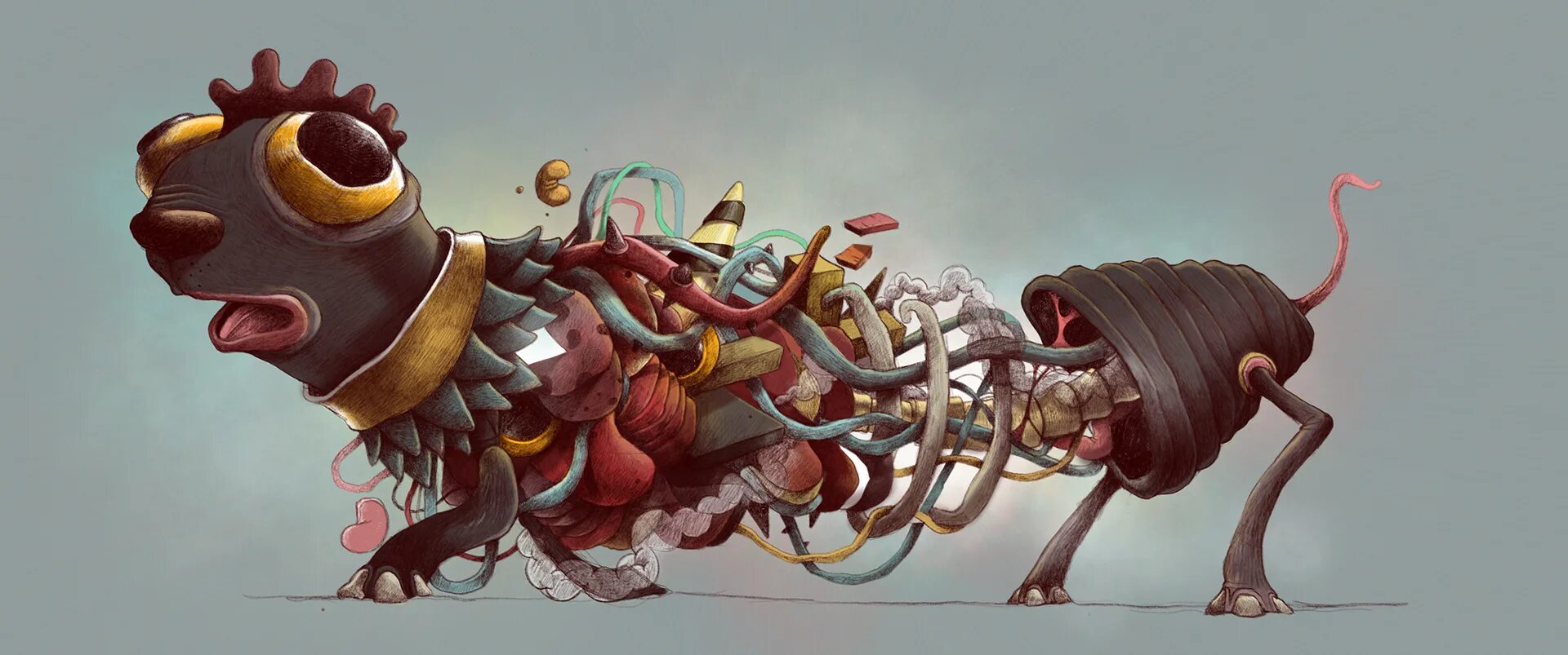 Ап монстр. Монстрик обжора. monster illustration. детская иллюстрация монстры в городе. covid monster illustration.