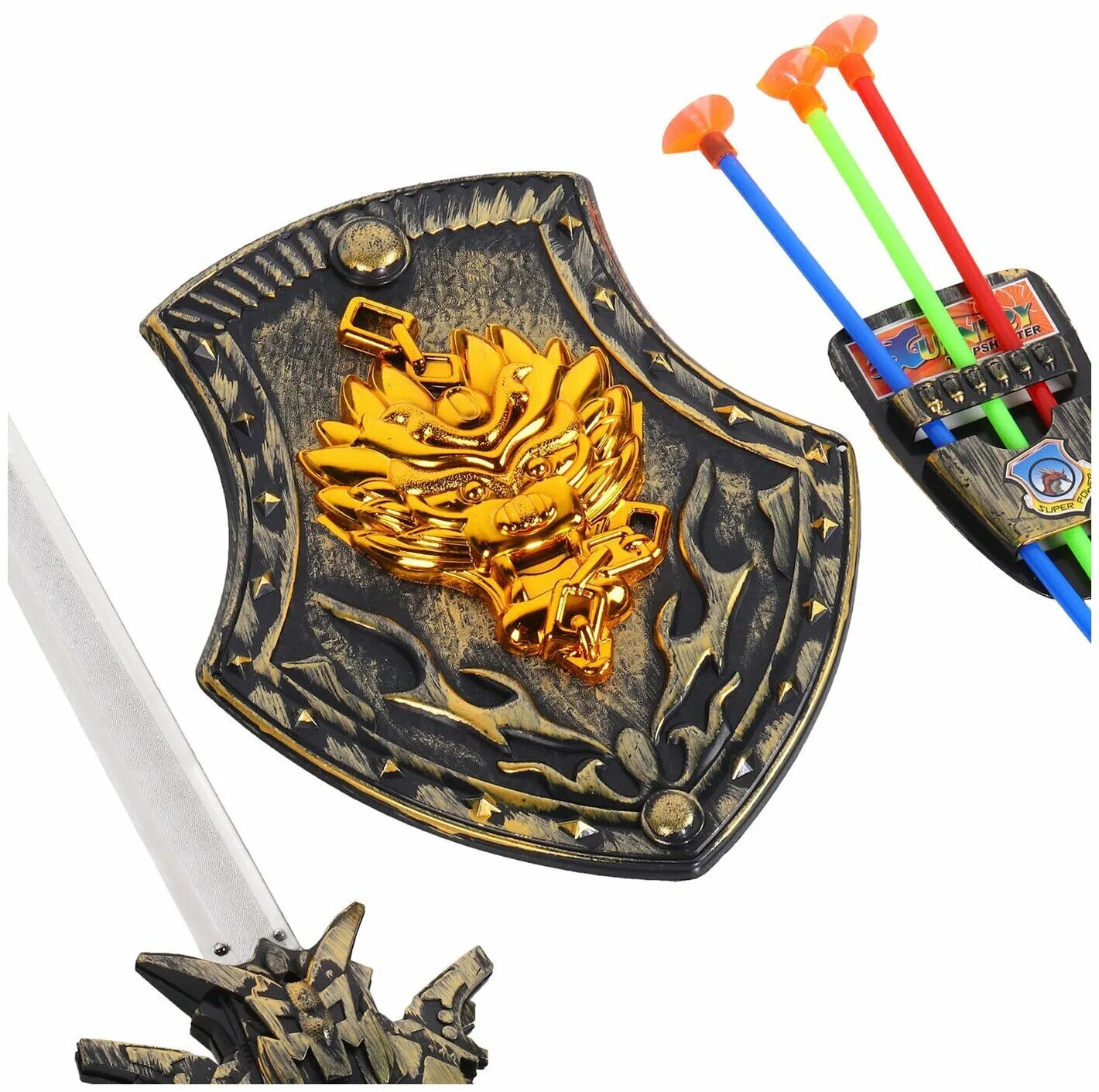 игрушка меч. арбалет герб. игрушечный меч и щит. щит со стрелами. щит со стрелами.