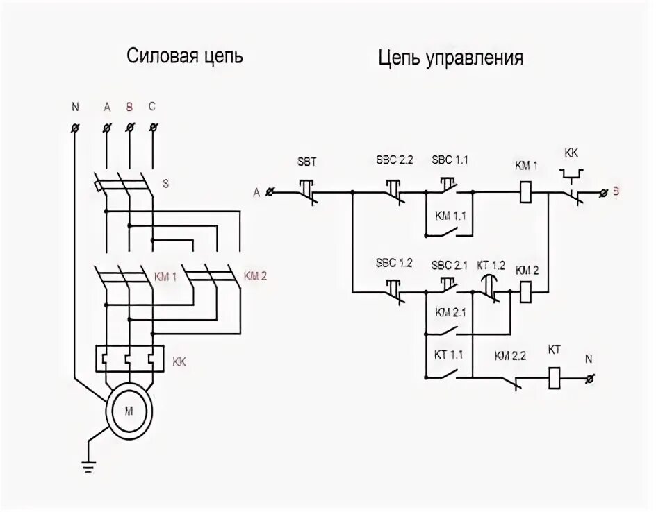 Схема подключения двигателя со звезды на треугольник