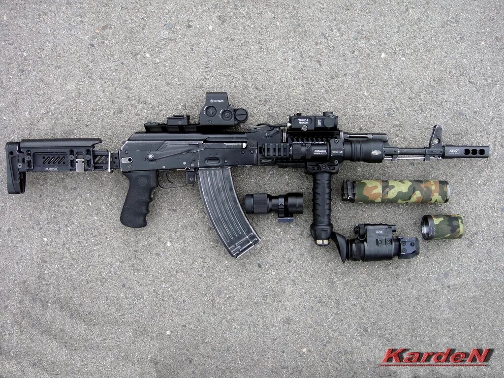 AK 12 С прицелом EOTECH. AK 74 EOTECH. АК 107 С коллиматорным прицелом. АК 105 С прицелом EOTECH.