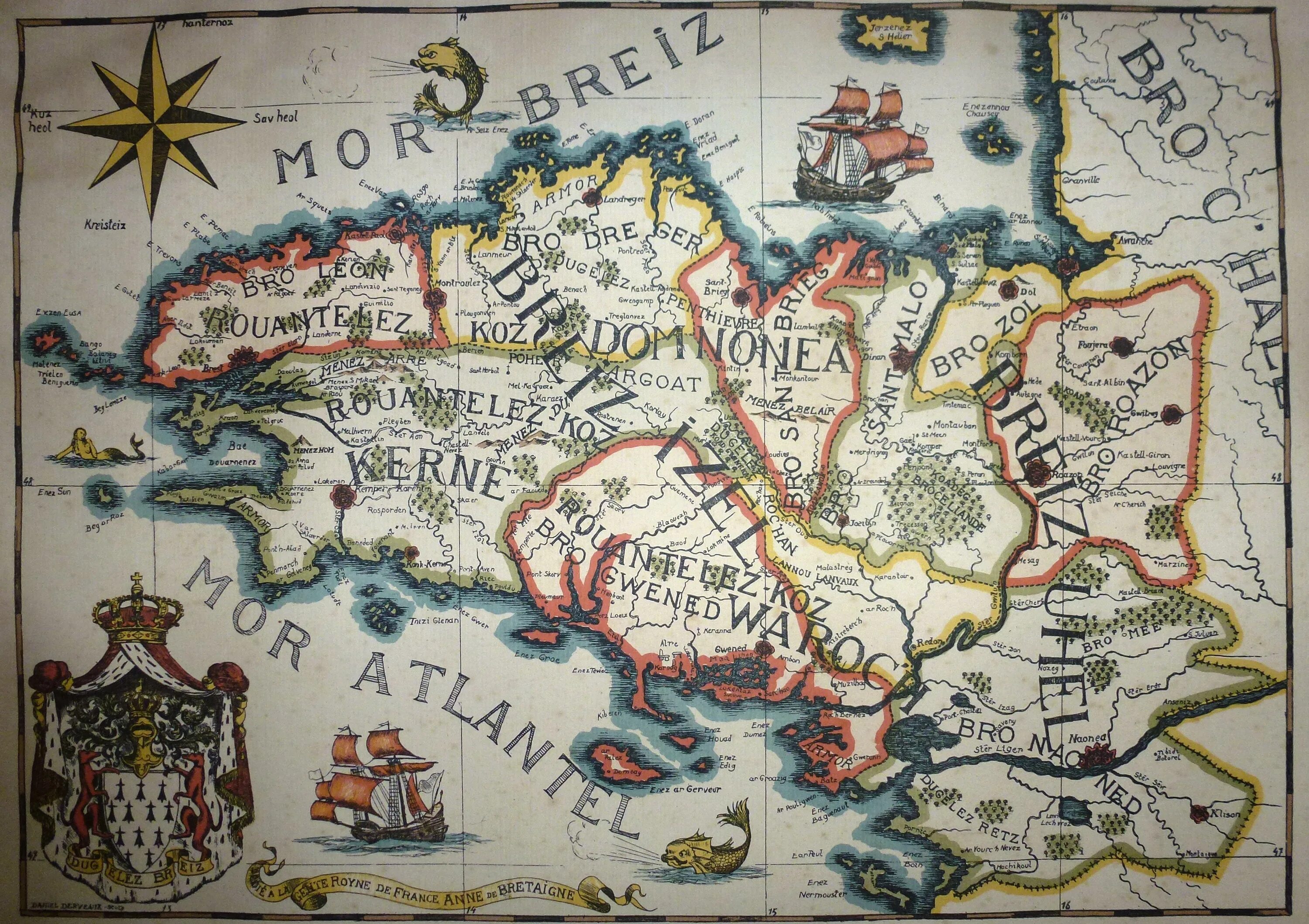 Карта Британи 1688. Bretagne карта объемная. Brittany Map. Henry VII the Duchy of Brittany into France. Карты 15 50