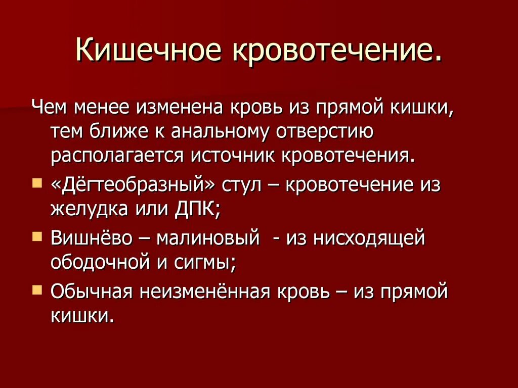 Проблема кишечника кровь