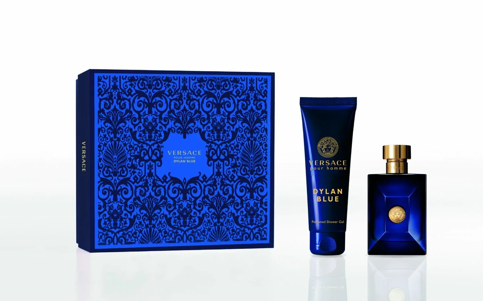 Versace blue мужские. Versace Dylan Blue EDT 100ml. Versace pour homme Dylan Blue Gift Set. Версаче Блю мужские 100 мл. Версаче pour homme Dylan Blue голубые.