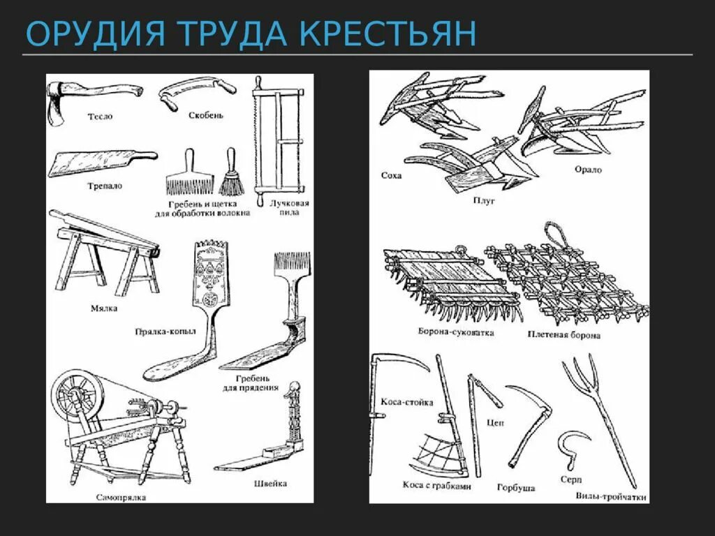 Какие орудия труда использовали. Сельскохозяйственные орудия труда крестьян. Орудия труда крестьян в средние века. Старинные сельскохозяйственные орудия труда. Древние сельскохозяйственные орудия труда.