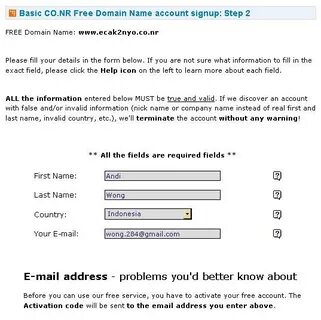 Account signup