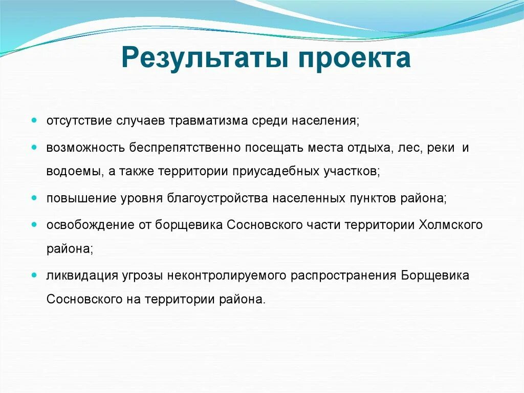 Дальнейшие результаты проекта