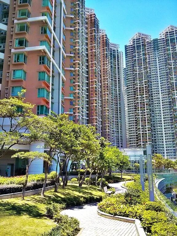 Residential area. Коттеджи в Гонконге. Селитебные земли. Hong Kong residential area.