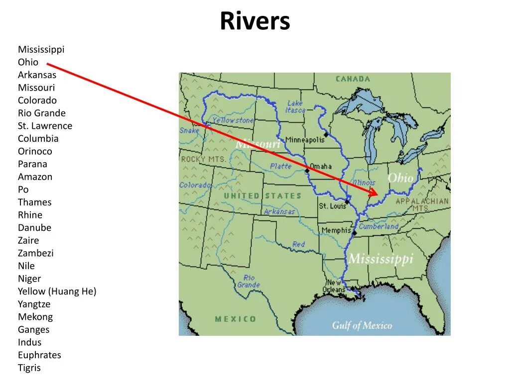Миссисипи на карте. Колорадо Миссисипи Рио Гранде. Река Колорадо на карте. Река Колорадо на карте США.