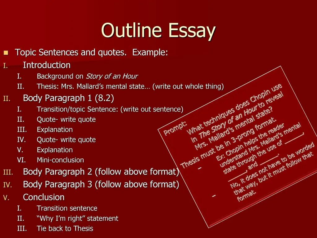 Outline sentence