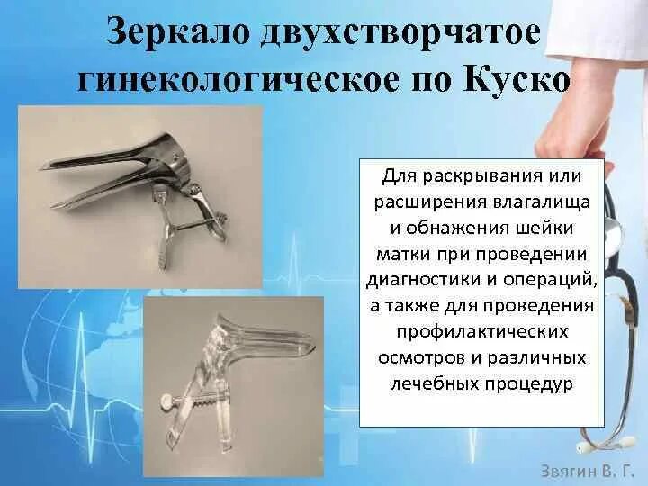 Виды гинекологических зеркал
