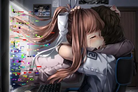 Обняла через экран