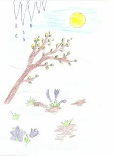 Рисуем с детьми весну карандашами
