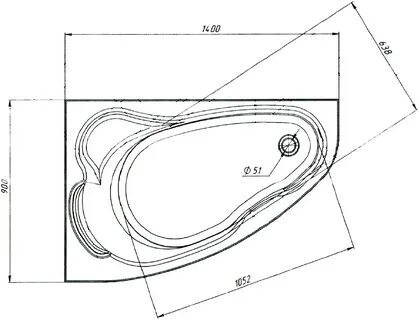 Ванна угловая 140х90