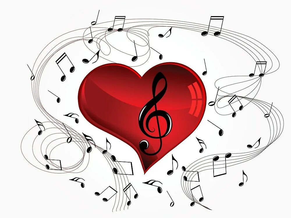 Музыкальное сердце. Музыкальные картинки. Нотки и сердечки. Ноты сердце.