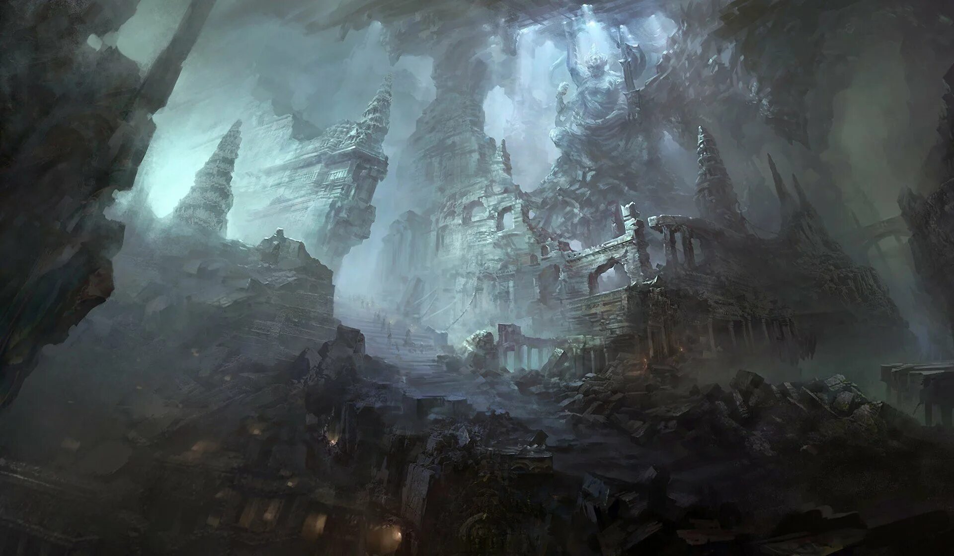 Руины подземного города. Руины подземного города. Руины подземного города. Подземные руины. Подземный город арт.