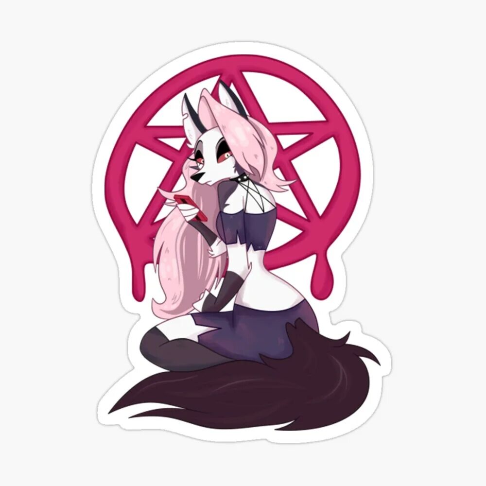 Loona helluva art. Loona helluva. loona helluva boss стикеры. husk x loona.
