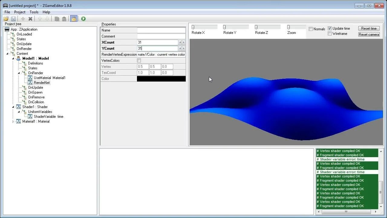 Shader compilation failed. DELPHI 3d Графика. ZGAMEEDITOR. DELPHI построение графиков TCHART. DELPHI OPENGL компоненты.