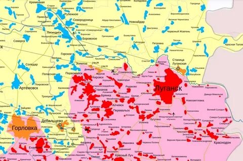 Рубежное на карте лнр