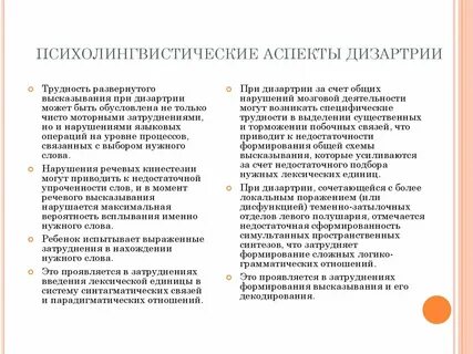 Структура дизартрии