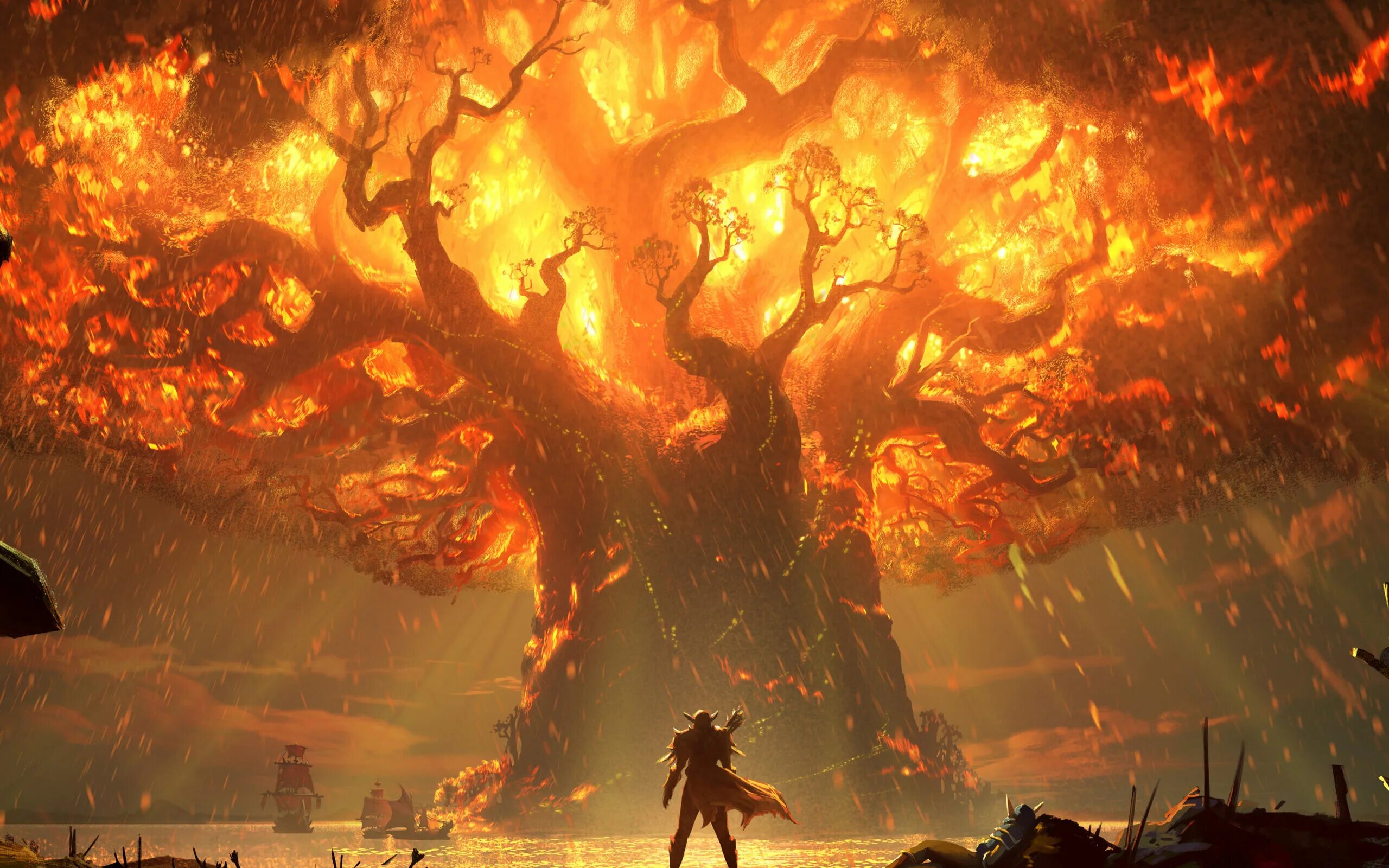 Пылающий лес песня. World of Warcraft Тельдрассил. Сильвана сжигает Тельдрассил. Элден ринг дерево. Тельдрассил в битва за Азерот.