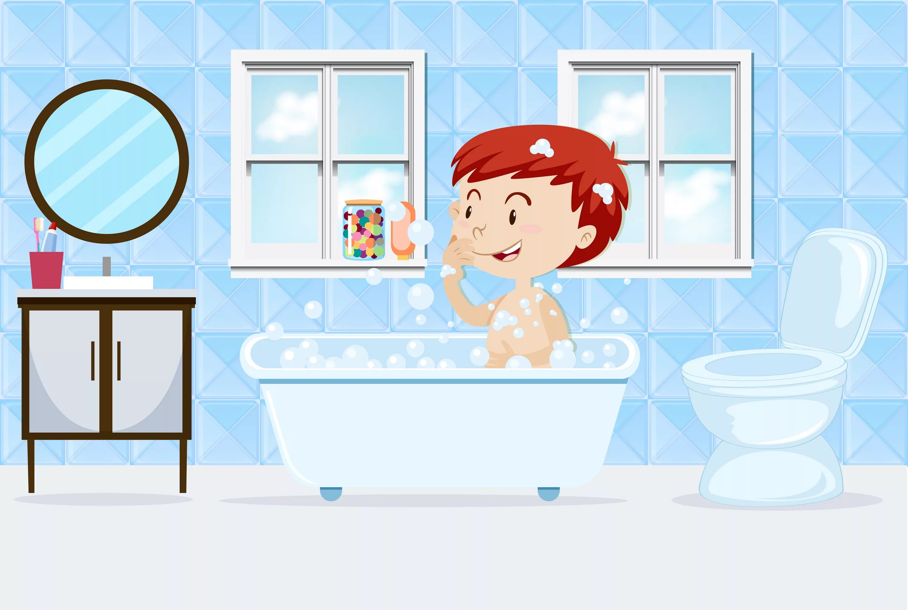 He has a bath. Мальчик моется. Рисунок ванной. Мальчик моется в ванной. Детский сад мыться душе.
