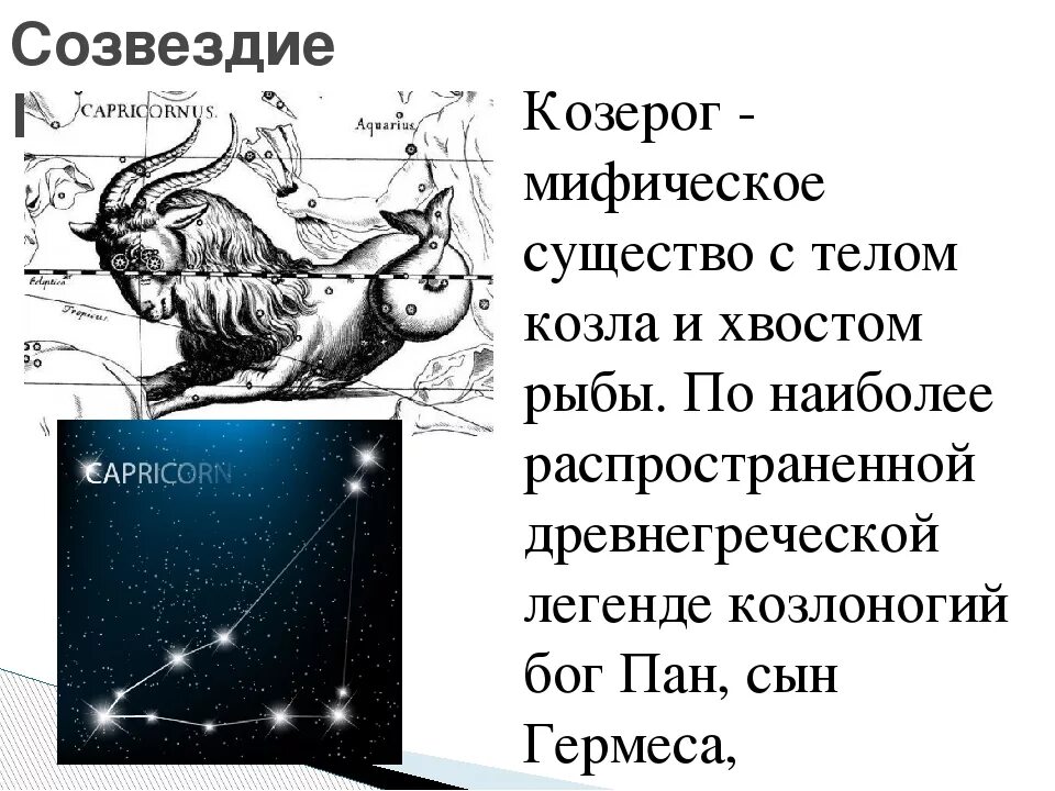 Козерог дата с какого по какое 2025. Сообщение о козероге. интересные факты о созвездии козерог. сообщение о созвездии козерог. миф о созвездии козерога.