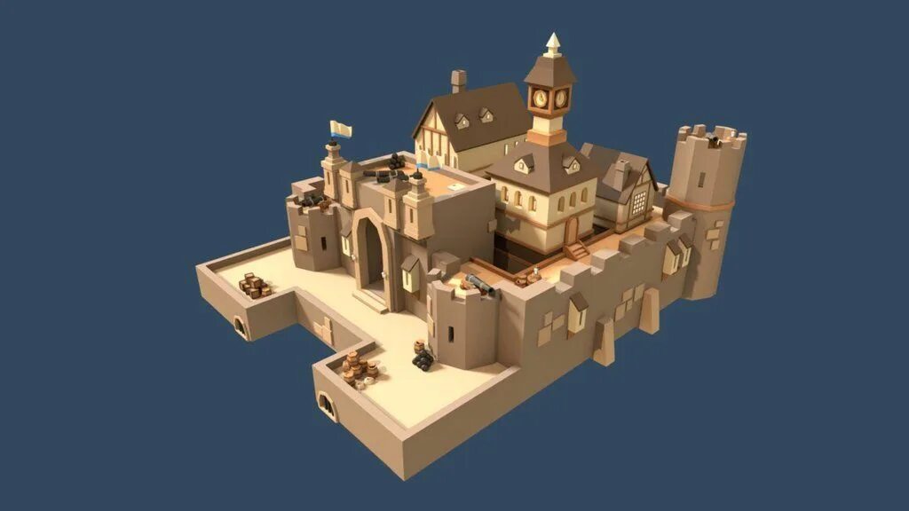 Blender локации. Замок low poly 3d. blender 3d замок. замок лоу поли в блендер. low poly blender дом.