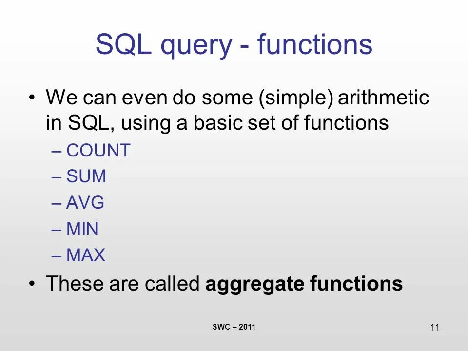 Query order. Функции SQL. Count SQL. Aggregate functions SQL. Count SQL пример.