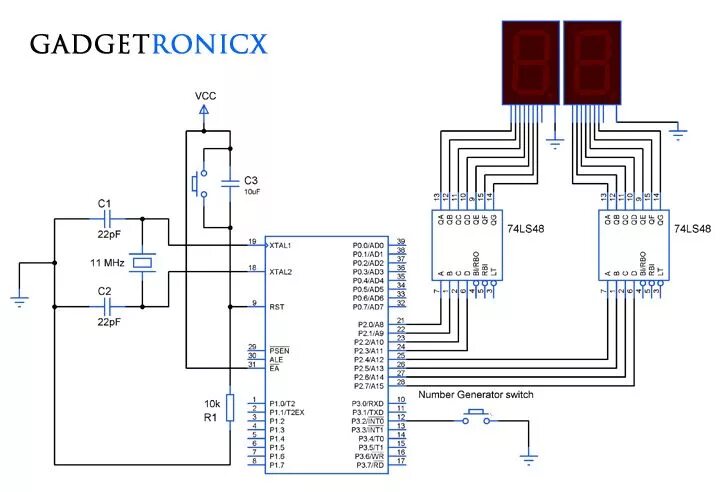One Digit Random Number Generator Circuit Diagram - Measuring_and_Test_Circuit -