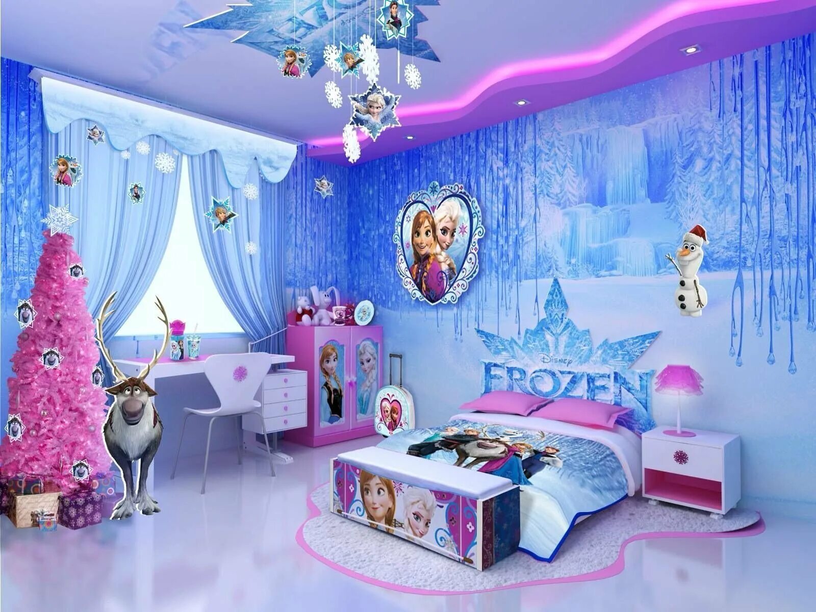 Комната с принцессами Диснея. Детская комната Дисней Холодное сердце. Красивая детская для девочки. Интерьер комнаты для девочки. Нужна новая комната