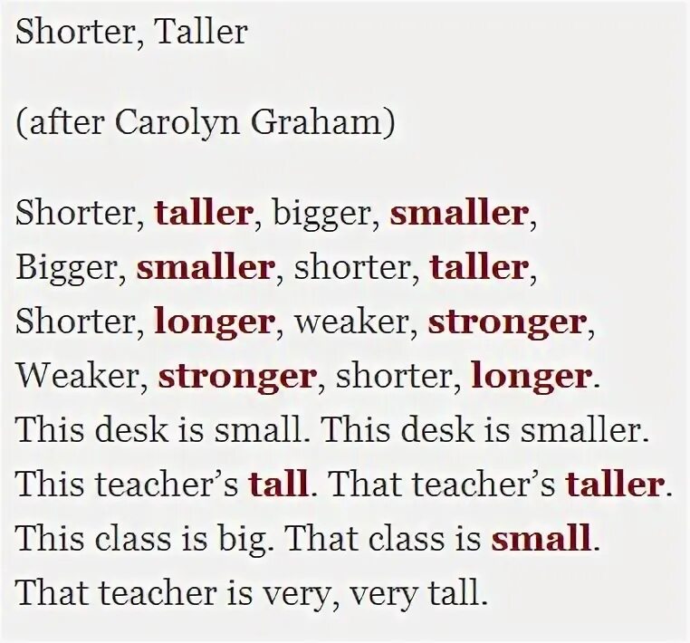 Taller bigger stronger. Shorter Taller bigger smaller песня. Стих shorter Taller. По английски smaller. Shorter bigger bigger shorter.