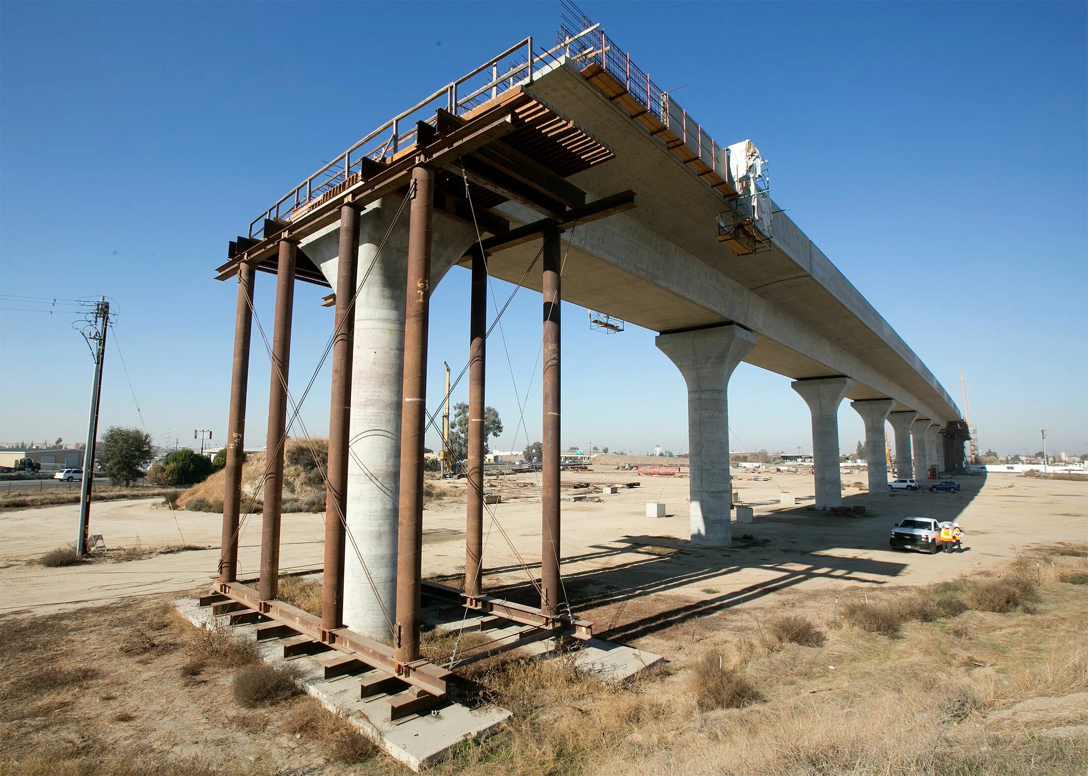 California High-Speed Rail. Калифорнийская высокоскоростная железная дорога. Калифорнийская высокоскоростная железная дорога, США. Стройка в Калифорнии.