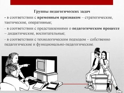 Группы профессионально педагогических задач